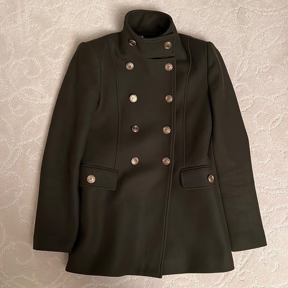 ZARA GOLD BUTTON WOOL BLEND COAT